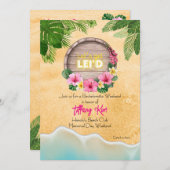 Hawaii Bachelorette Weekend Party Einladung (Vorne/Hinten)