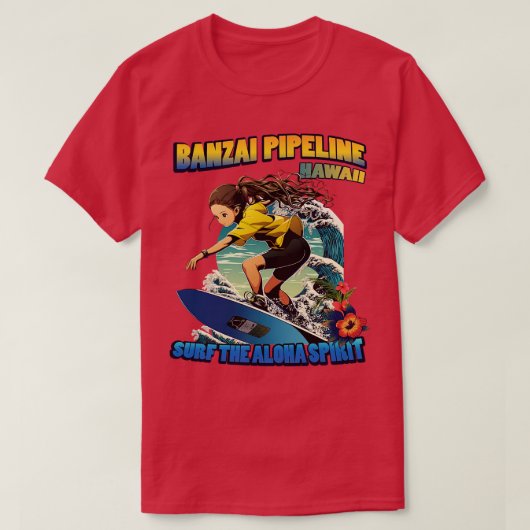 Hawaii banzai Pipeline Surfen 80804 TShirt (Design vorne)