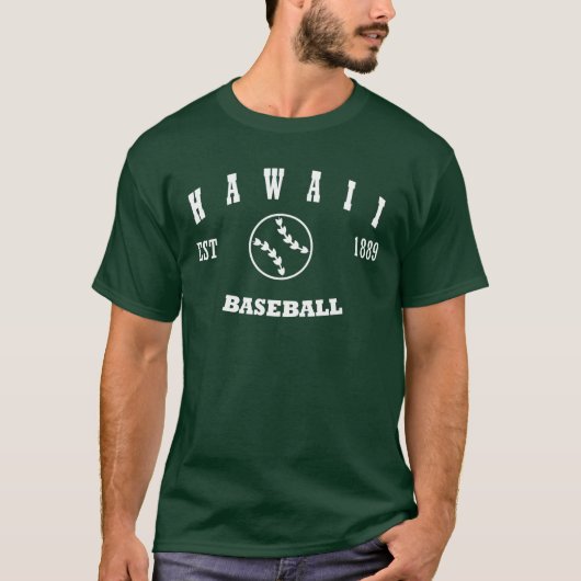 Hawaii-Baseball-Retro Logo T-Shirt (Vorderseite)