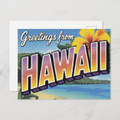 Hawaii Beach and Hibiscus Postkarte (Vorne/Hinten)