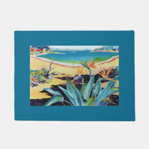 Hawaii Beach Bird of Paradise Painting Fußmatte