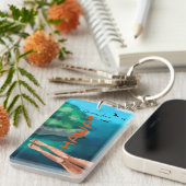 Hawaii Beach blue sky schöne Acrylic Schlüsselanhä Schlüsselanhänger (Vorderseite rechts)