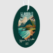Hawaii Beach Familienurlaub Vintag Retro Ornament (Vorderseite)