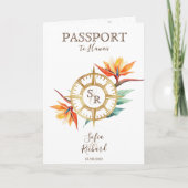 Hawaii Beach Hochzeit in Urlaubsort Passport QR Co Einladung (Vorderseite)