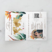Hawaii Beach Hochzeit in Urlaubsort Passport QR Co Einladung (Innenseite)