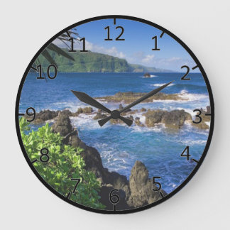 Hawaii Beach Landschaft Große Wanduhr