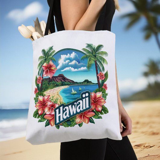 Hawaii Beach Mountains Tropische Blume Tasche