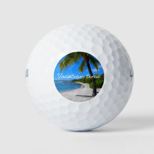 Hawaii Beach Palm Tree Foto - Zeitangebot Golfball (Vorderseite)
