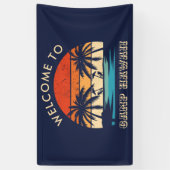 Hawaii Beach Party Retro Sonnenuntergang Banner (Vertikal)