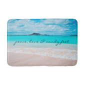 Hawaii Beach Peace Liebe Sandy Feet Script Quote Badematte (Vorderseite)