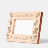 Hawaii Beach Summer Vacation Beach Hawaiian Themed Geätzte Rahmen (Links)