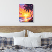 Hawaii Beach Sunset Painting Travel Leinwanddruck (Insitu (Schlafzimmer))