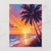 Hawaii Beach Sunset Painting Travel Postkarte (Vorderseite)