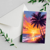 Hawaii Beach Sunset Painting Travel Postkarte