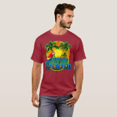 Hawaii Beach Sunset Parrot Premium T-Shirt (Vorne ganz)