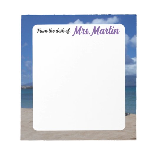 Hawaii Beach Teacher Notepad Notizblock (Vorderseite)