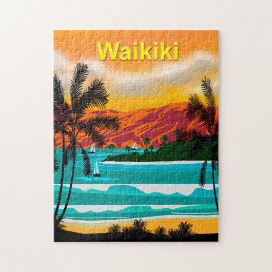Hawaii Beach Travel Poster Puzzle (Vertikal)