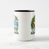 Hawaii Beach Tropical Blume Zweifarbige Tasse (Mittel)
