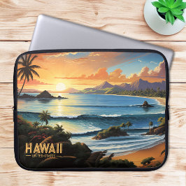 Hawaii Beach Tropical Paradise Vintage Malerei Laptopschutzhülle