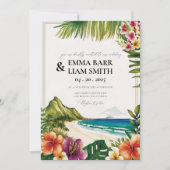 HAWAII Beach Tropical Wedding Einladung (Vorderseite)