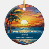 Hawaii Beach Vacation Keramik Ornament (Hinten)