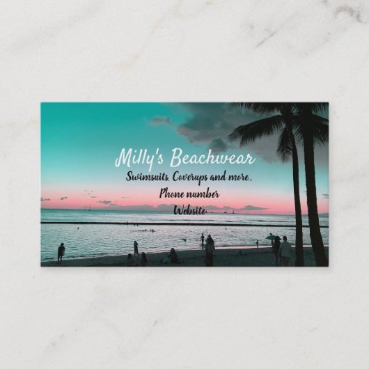 Hawaii Beach Wear Business Card Visitenkarte (Vorderseite)