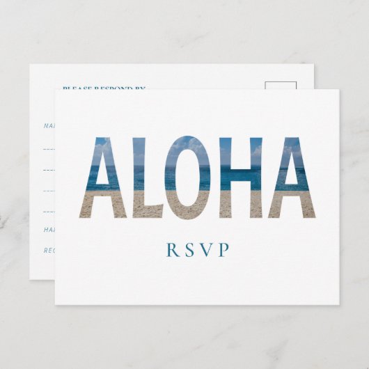 Hawaii Beach Wedding Aloha Foto UAWG Einladungspostkarte (Vorne/Hinten)