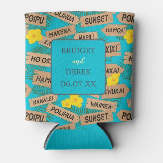 Hawaii Beach Wedding Dosenkühler (Vorderseite)