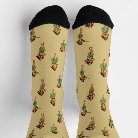 Hawaii Beach Wedding Hula Dancer Socken (Oben)