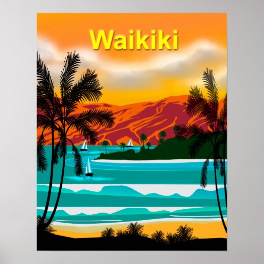 Hawaii BeachTravel Poster (Vorne)