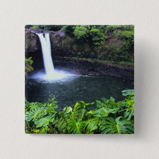 Hawaii, Big Island, Hilo, Rainbow Falls, Lush Button (Vorderseite)