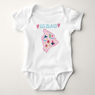Hawaii Big Island Karte Süße Pastell-Illustration Baby Strampler