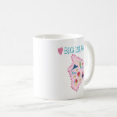 Hawaii Big Island Karte Süße Pastell-Illustration Kaffeetasse (VorderseiteRechts)