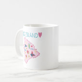 Hawaii Big Island Karte Süße Pastell-Illustration Kaffeetasse (Vorderseite Links)