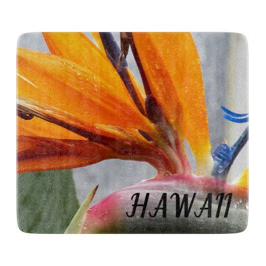 Hawaii Bird of Paradise Pflanze Blume Schneidebrett (Vorderseite)