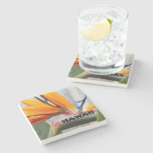 Hawaii Bird of Paradise Pflanze Blume Steinuntersetzer (Seitenansicht)