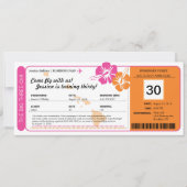 Hawaii Birthday Boarding Pass Einladung (Vorderseite)