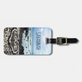 Hawaii Black Beach & Coral Heart Foto Individuelle Gepäckanhänger (Vorderseite horizontal)