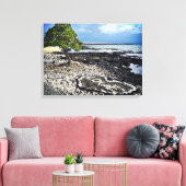 Hawaii Black Sand Beach & Coral "Liebe" Foto Leinwanddruck (Insitu (Wohnzimmer))