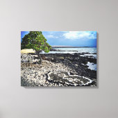 Hawaii Black Sand Beach & Coral "Liebe" Foto Leinwanddruck (Vorderseite)