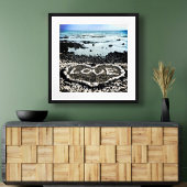 Hawaii Black Sand Beach & Coral "Liebe" Foto Poster