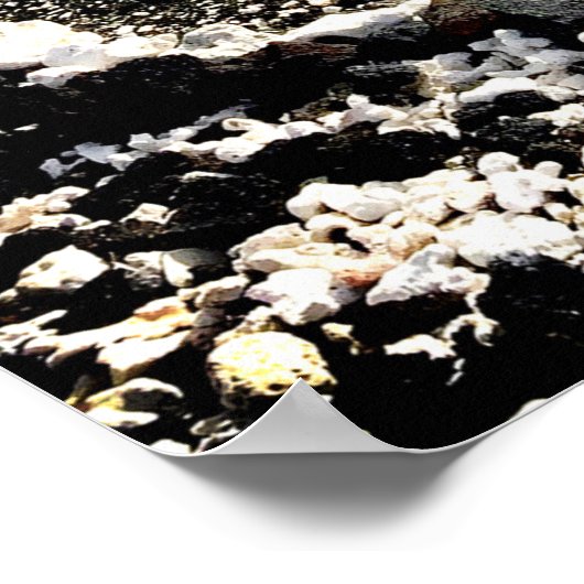 Hawaii Black Sand Beach & Coral "Liebe" Foto Poster (Ecke)