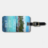 Hawaii, blauer Ozean und grüne Palmen "Sommer ist" Gepäckanhänger (Vorderseite horizontal)