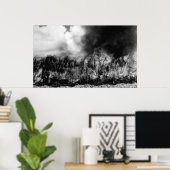 Hawaii - Blick auf das Zuckerrohrfeld auf dem Feue Poster (Heimbüro)