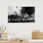 Hawaii - Blick auf das Zuckerrohrfeld auf dem Feue Poster (Küche)