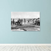 Hawaii - Blick auf die Hukilau-Netze an der Küste Leinwanddruck (Insitu (Holzboden))