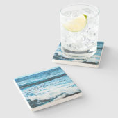 Hawaii Blue Ocean Foto Ride the Waves Zitat kühl Steinuntersetzer (Seitenansicht)