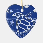 Hawaii Blue Turtle Keramik Ornament (Rechts)