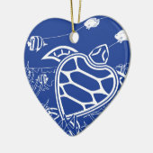 Hawaii Blue Turtle Keramik Ornament (Links)