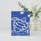 Hawaii Blue Turtle Postkarte (Stehend Vorderseite)